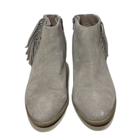 Vionic Tan Ankle Boots with Fringe - Picture 4 of 13